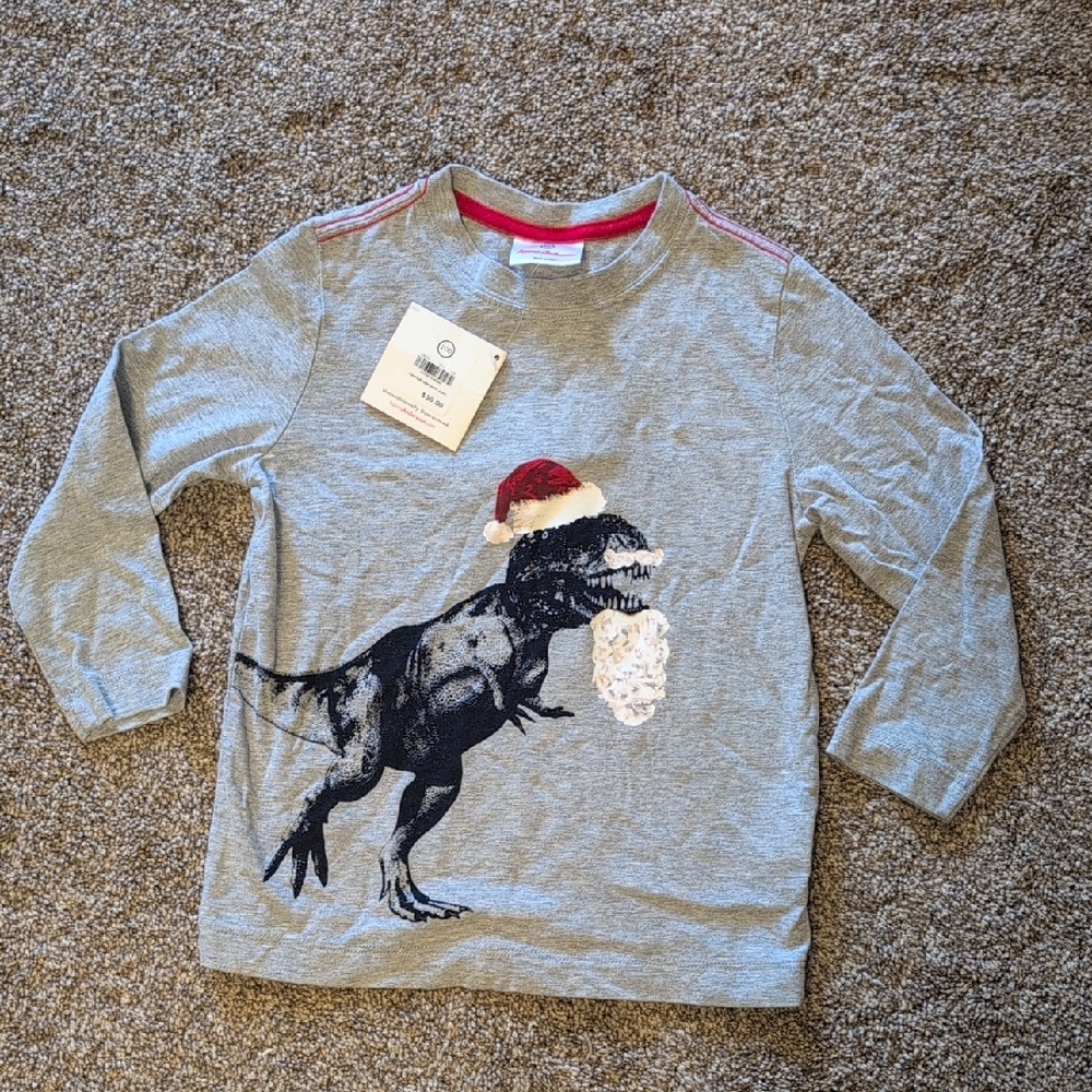 Sz 4 Santa T-Rex Shirt